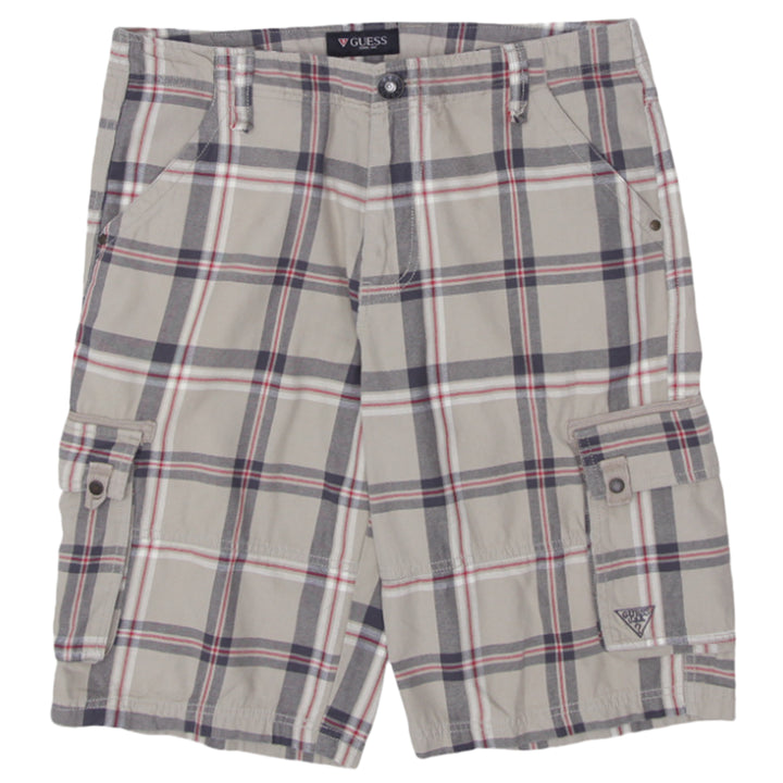 Mens Guess Plaid Cargo Shorts