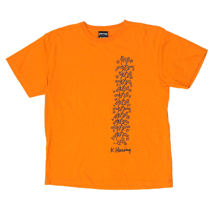 Mens Thrasher Magazine Keith Haring Orange T-Shirt