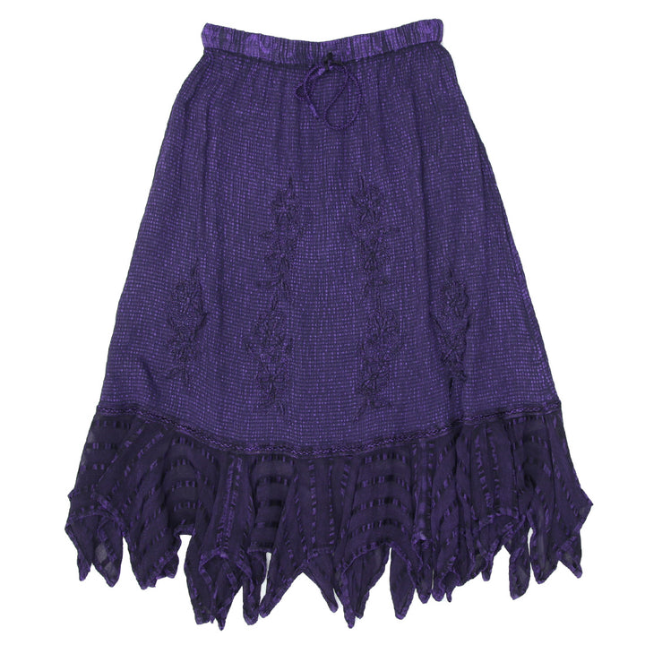 Y2K Purple Embroidered Long Skirt