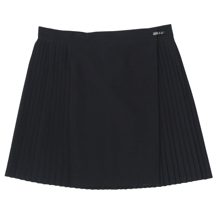 Y2K Pleated Black Overlap Skirt