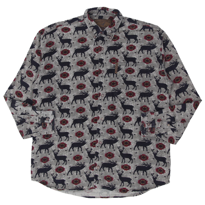 Mens North River Deer Print Long Sleeve Shirt