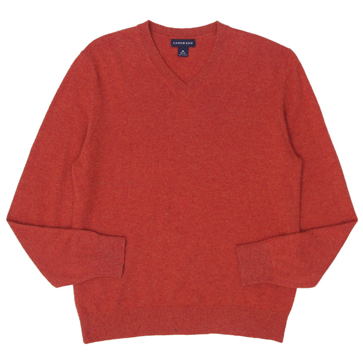 Mens Lands' End V-Neck Cashmere Sweater