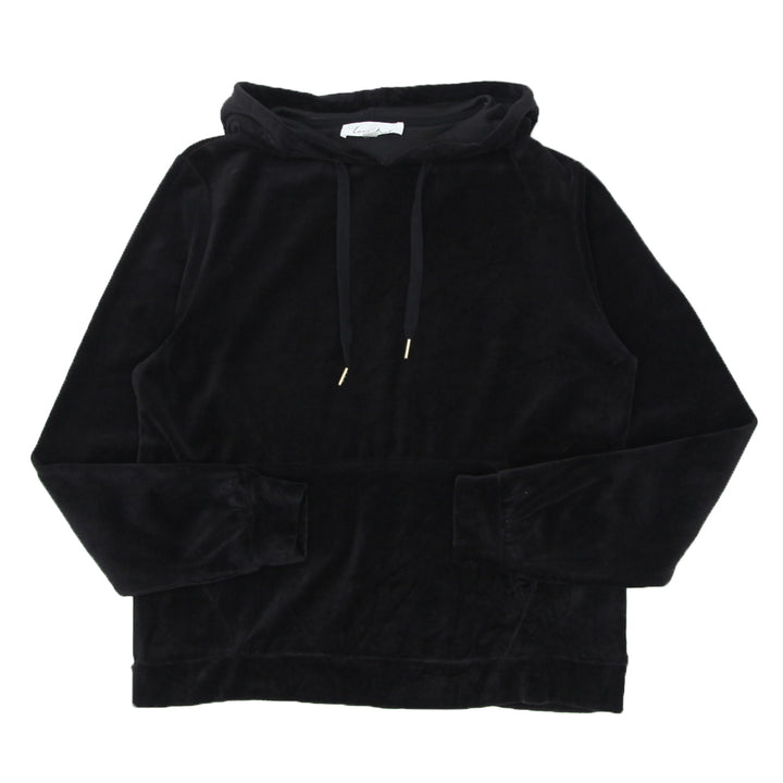 Ladies Black Velour Hoodie