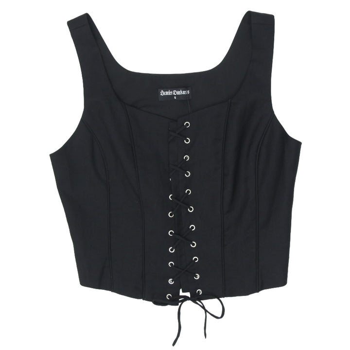 Y2K Lace Up Sleeveless Crop Top