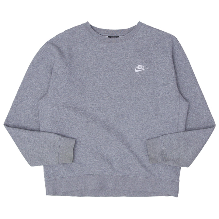 Mens Nike Embroidered Crewneck Sweatshirt Gray