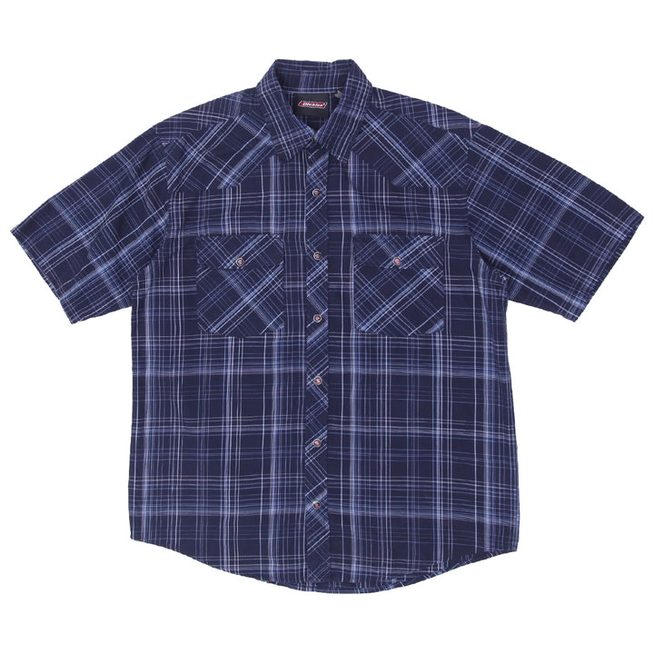 Mens Dickies Plaid Pearl Button Pocket Shirt