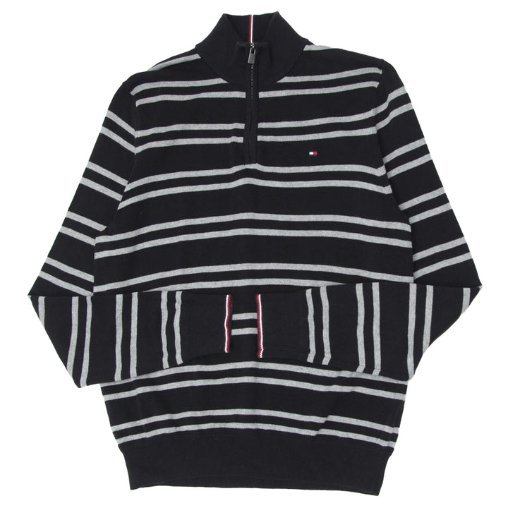 Mens Tommy Hilfiger Quarter Zip Stripe Sweater