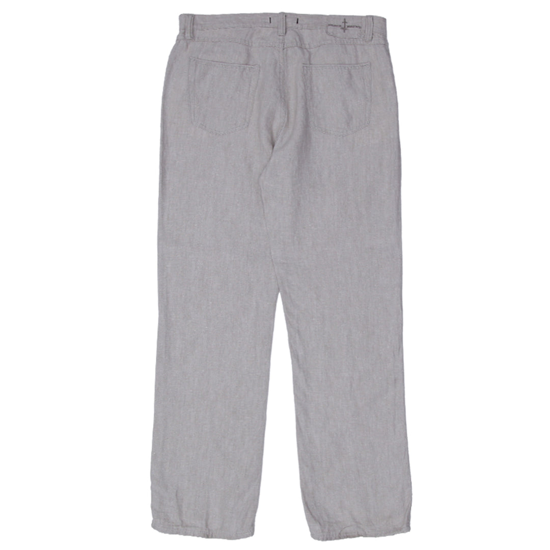 Mens Black Brown Linen Pants