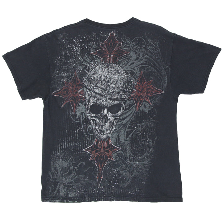 Mens Y2K MMA Elite Cross Skull AOP Graphic T-Shirt