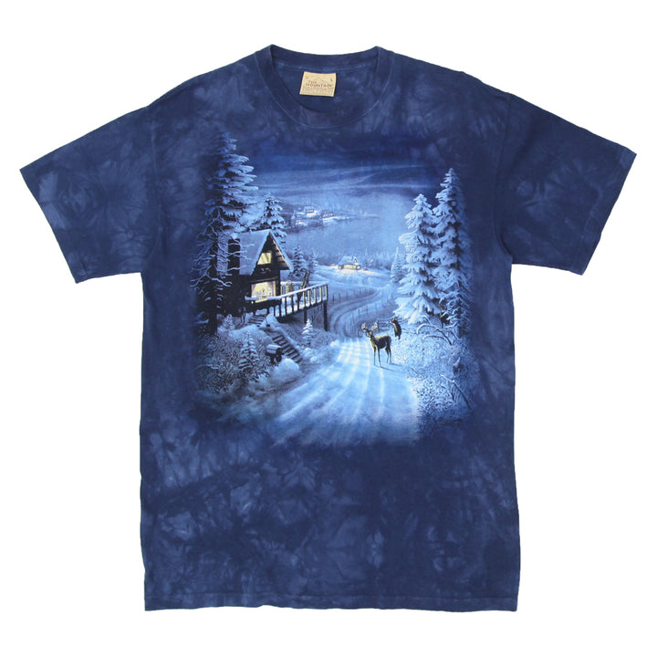 Mens The Mountain Winter Cabin Tie Dye T-Shirt