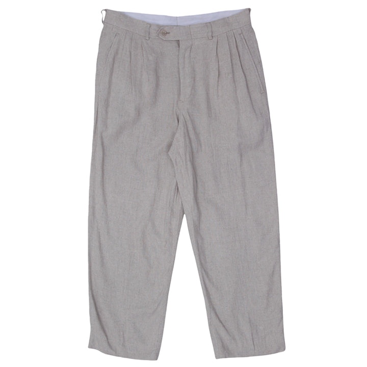 Mens Pleated Linen Blend Pants