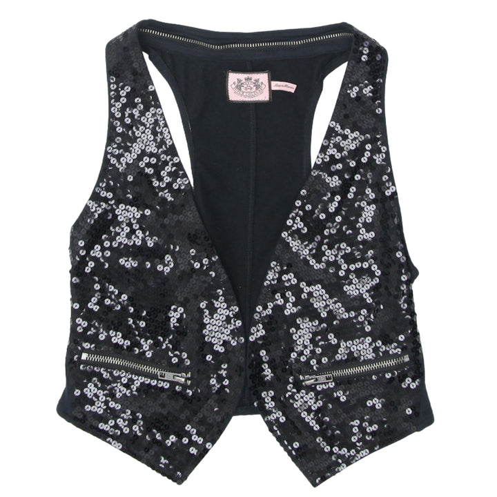 Ladies Juicy Couture Black Sequin Vest Top