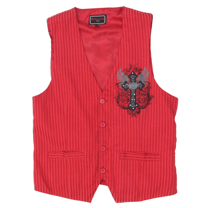 Mens Patronchito USA Winged Cross Waistcoat Vest