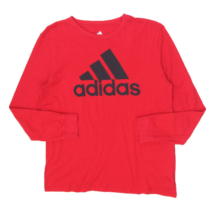 Boys Youth Adidas Long Sleeve Red T-Shirt