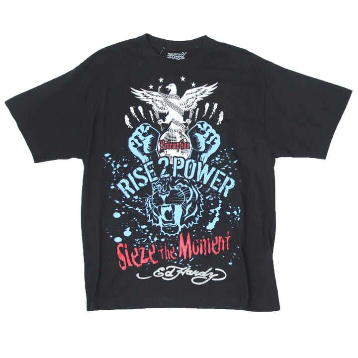 Mens Ed Hardy Rise 2 Power Black T-Shirt