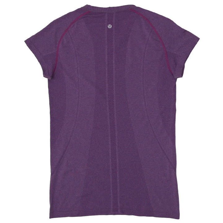 Ladies Lululemon Athletica Purple Stretch Short Sleeve T-Shirt