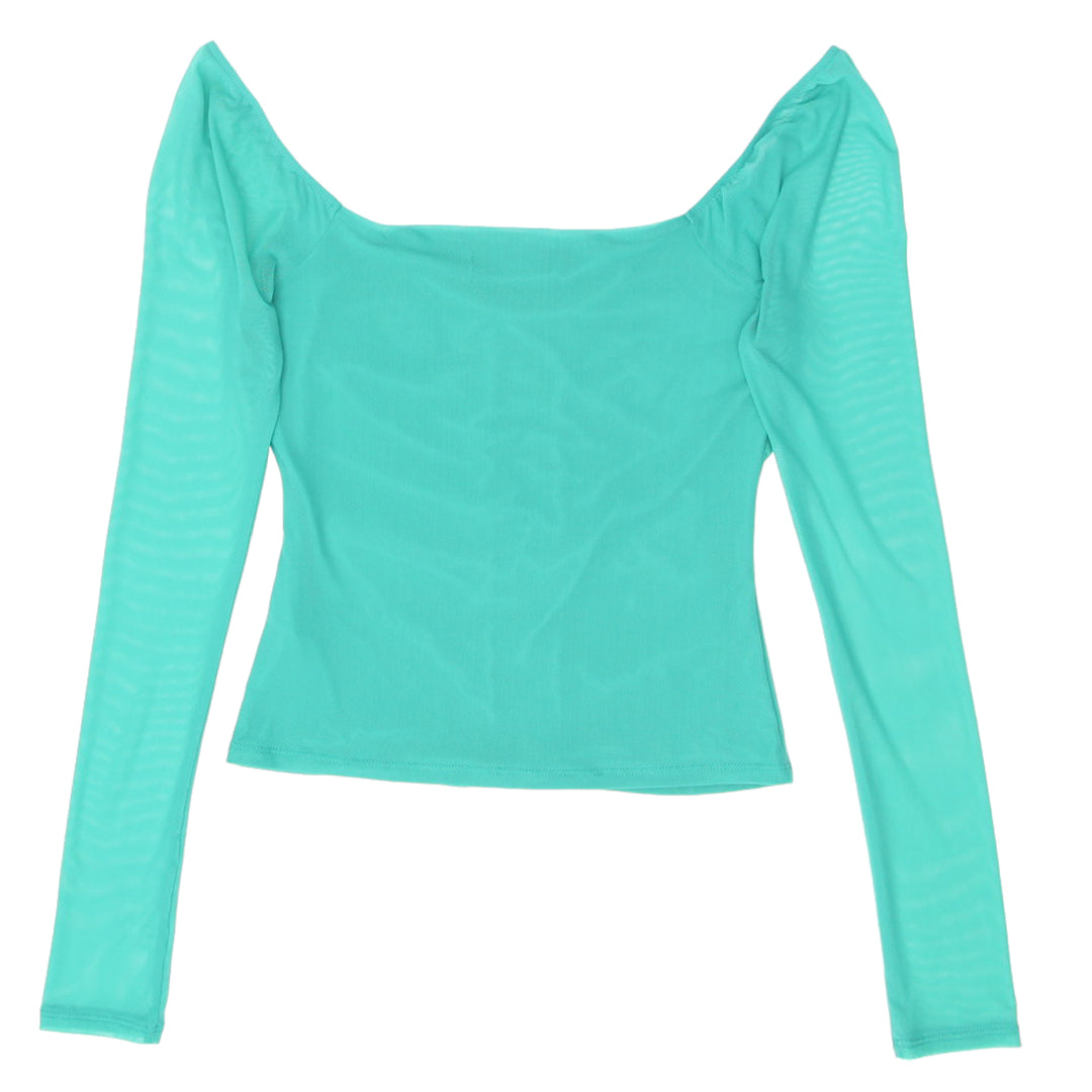 Ladies Guess Mesh Long Sleeve Off Shoulder Top