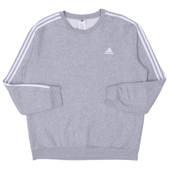 Mens Adidas Embroidered White Stripes Crewneck Sweatshirt