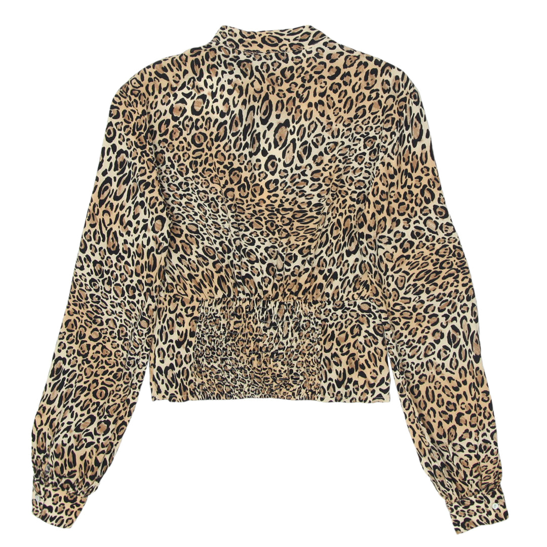 Ladies Stradivarius Leopard Print Long Sleeve Top