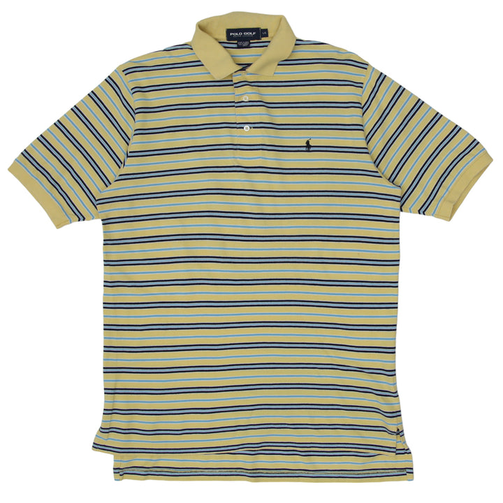 Mens Polo Golf Striped Polo T-Shirt