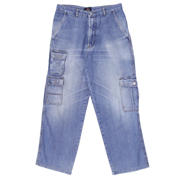 Mens Y2K Big Chieh Denim Cargo Jeans