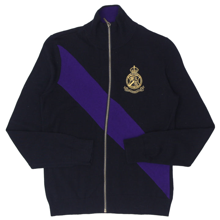 Ladies Lauren by Ralph Lauren Black Purple Full Zip Sweater