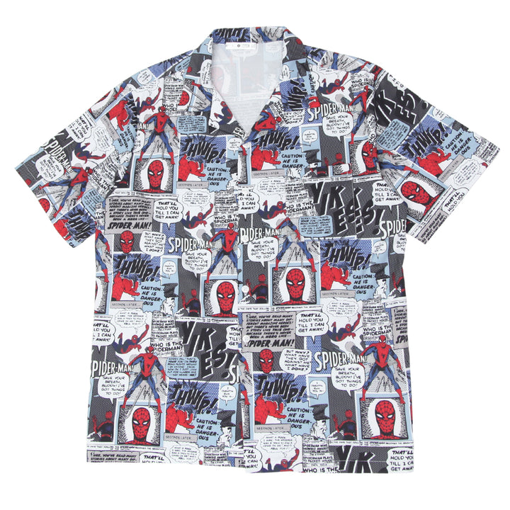 Mens Marvel Spiderman All Over Print Short Sleeve Shirt