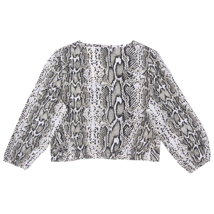 Ladies Streetwear Society Snakeskin Print Long Sleeve Top