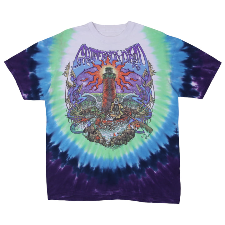 Mens Liquid Blue Grateful Dead Lighthouse Tie Dye t-Shirt