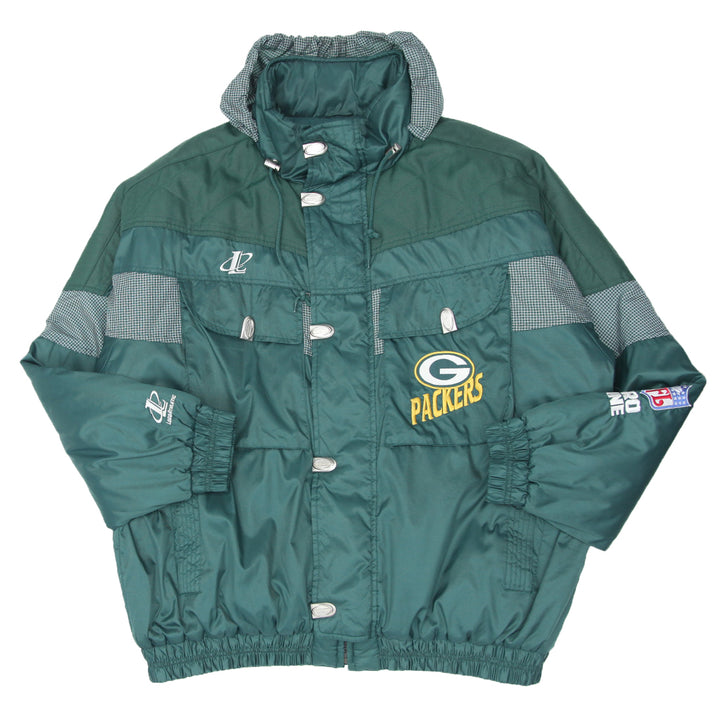 Vintage Logo Athletic NFL Green Bay Packers Hooded Insulated Jacket