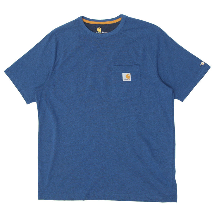 Mens Carhartt Force Relaxed Fit Pocket T-Shirt Blue