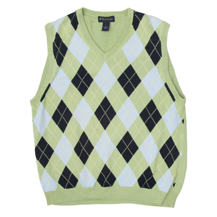 Mens Brooks & Brothers Argyle Sleeveless Sweater Vest