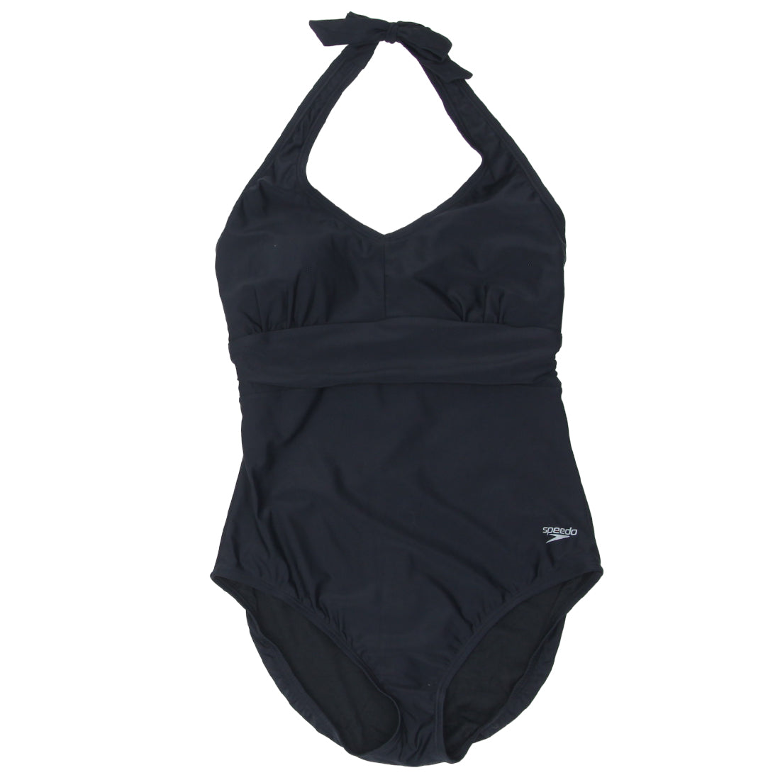 Ladies Speedo Halter Neck Padded Black One Piece Swimsuit Fashion Rerun Vintage