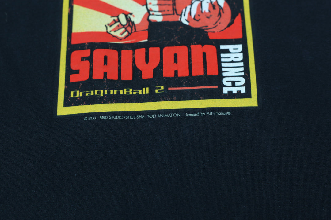 2001 Vintage Dragonballz Saiyan Prince Anime T-Shirt Black M