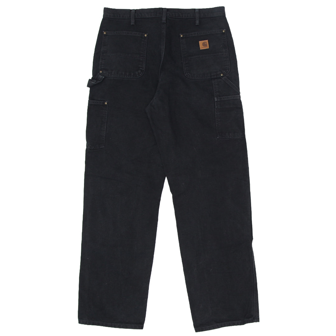 Mens Carhartt B136 BLK Original Dungaree Fit Double Knee Carpenter Pants