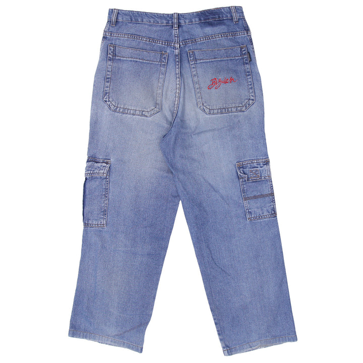 Mens Y2K Big Chieh Denim Cargo Jeans