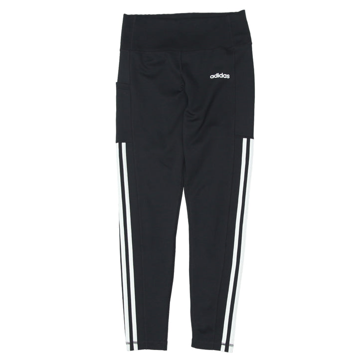 Ladies Adidas White Stripes Black Exercise Pants