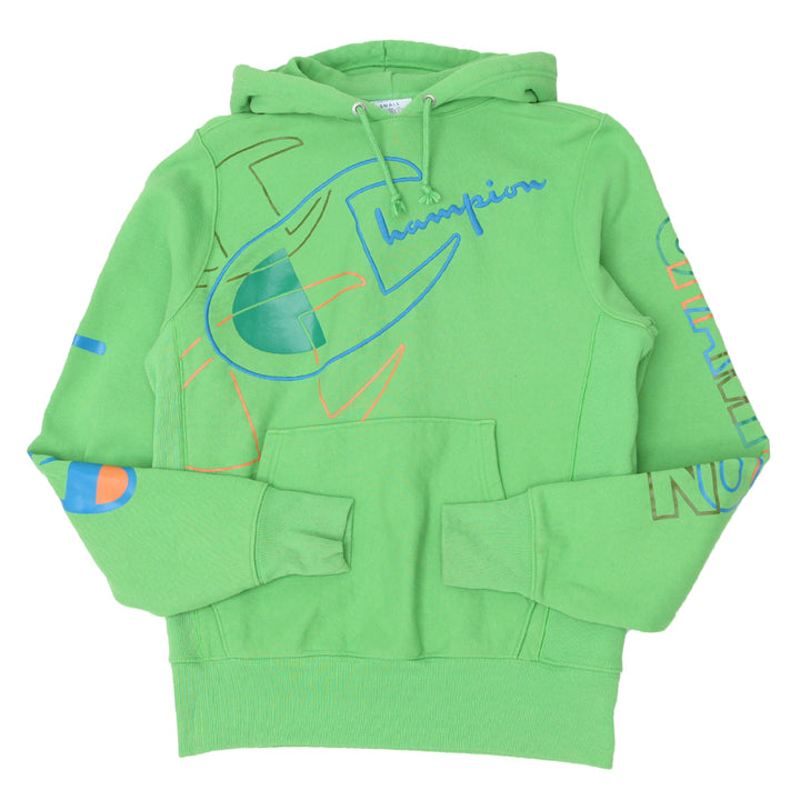 Mens Champion Reverse Weave Embroidered Green Pullover Hoodie