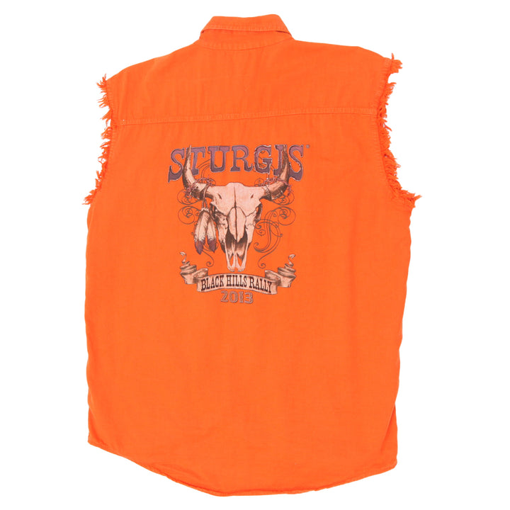 Men Biker Wear Sturgis Black Hills 2013 Sleeveless Shirt