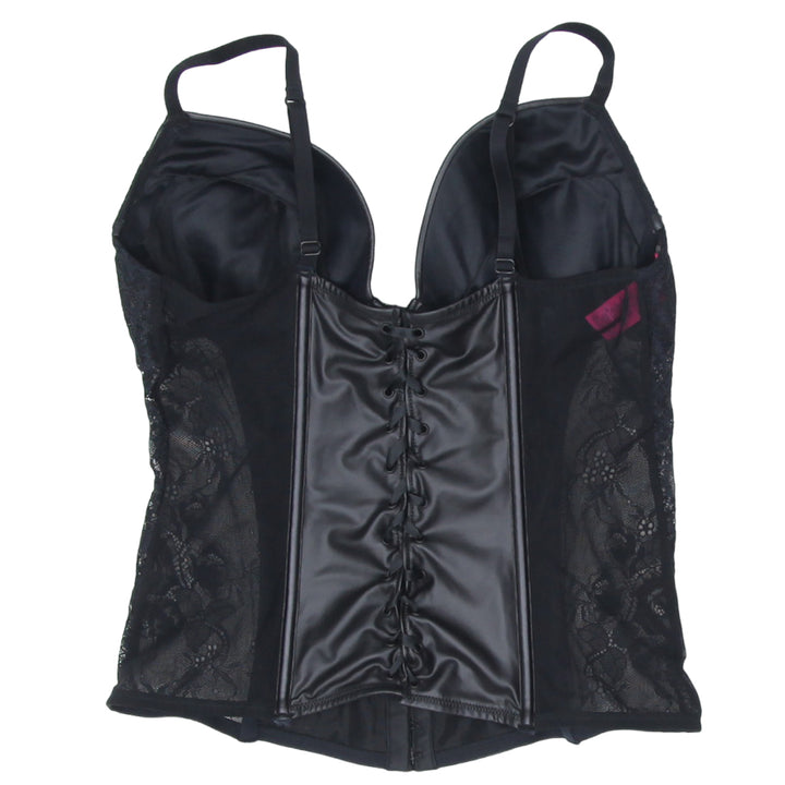 Ladies La Senza Lace & Leather Lace Up Corset