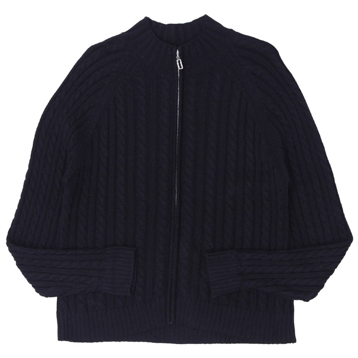 Mens Splendor Cable Knit Full Zip Sweater