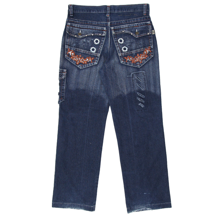 Mens Y2K Super Duty Ripped And Embroidered Jeans