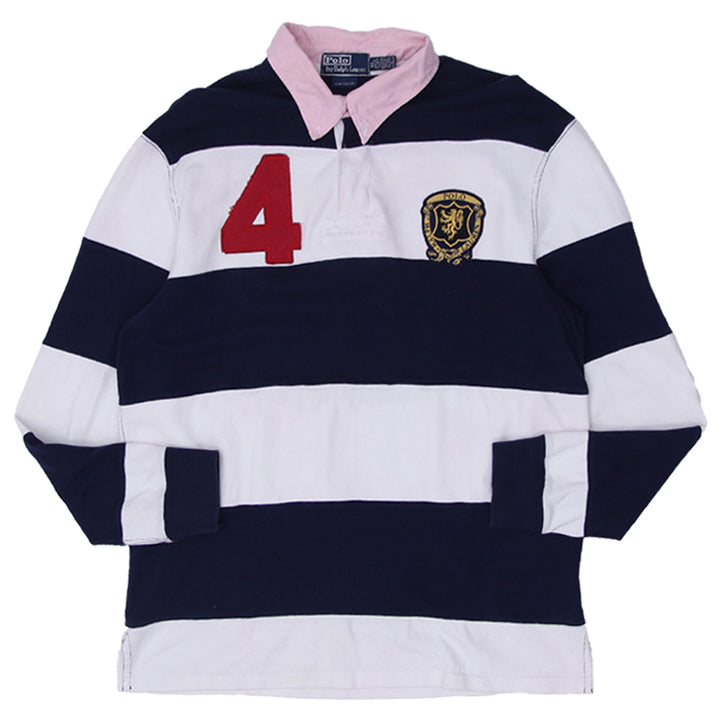 Vintage Polo Ralph Lauren Rugby Shirt #4 Patch XL Custom Fit