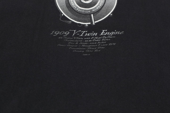 Vintage Harley Davidson V-Twin Engine T-Shirt Black XL
