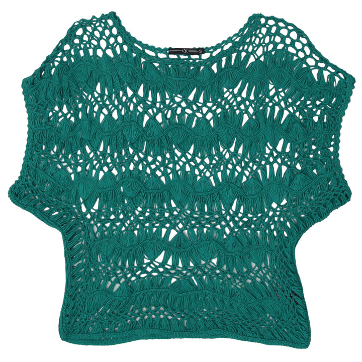 Ladies Green Crochet Cover Up