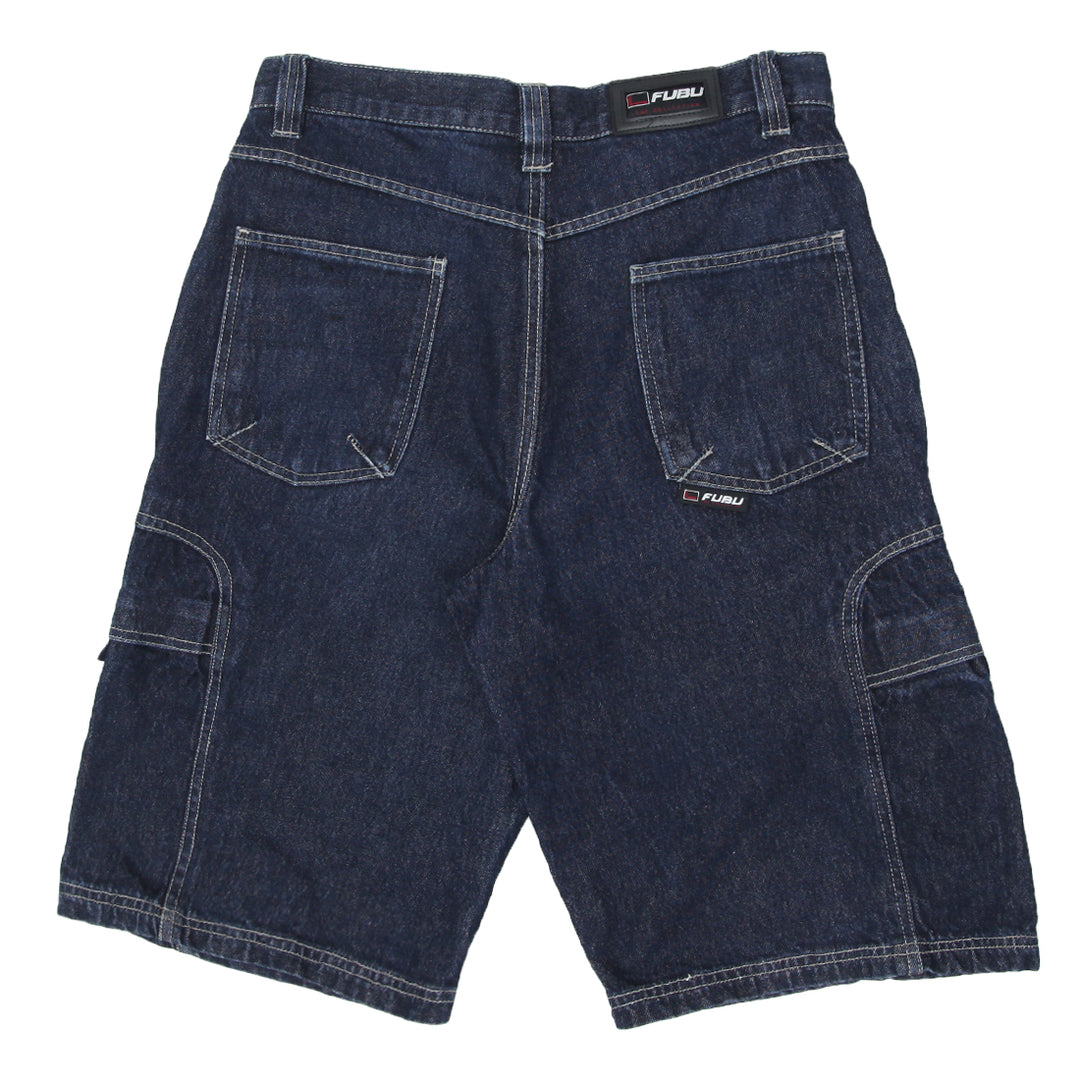 Mens Y2K Fubu Denim Cargo Jorts