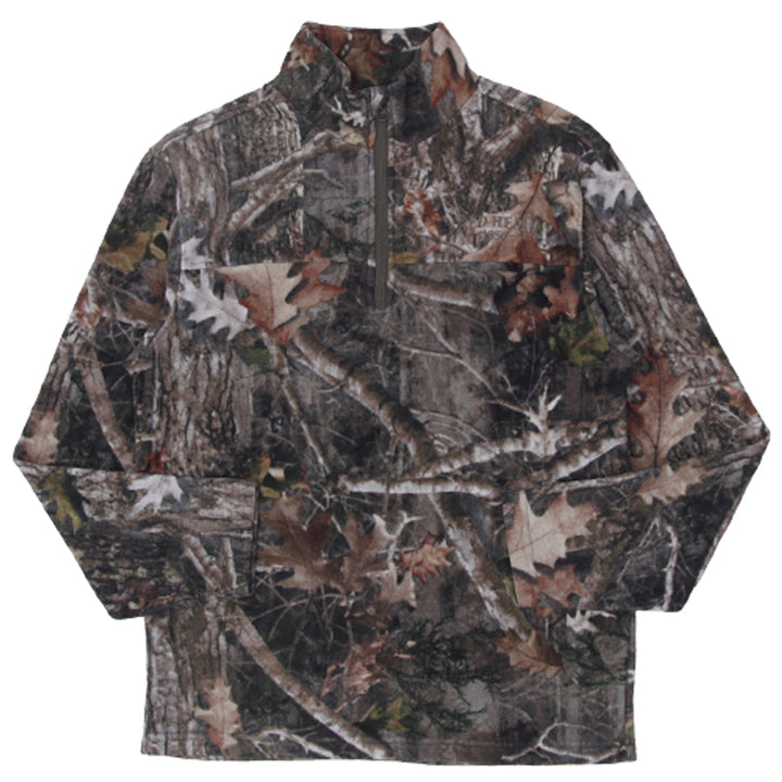 Mens Red Head Forest Camo Quarter Zip Fleece Pullover