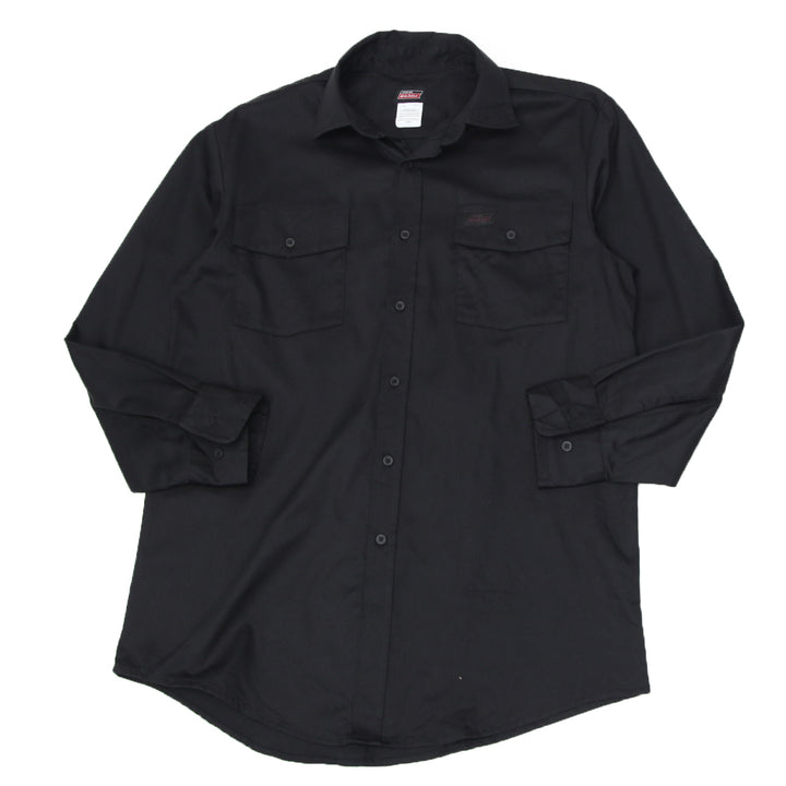 Mens Dickies Black Long Sleeve Work Shirt