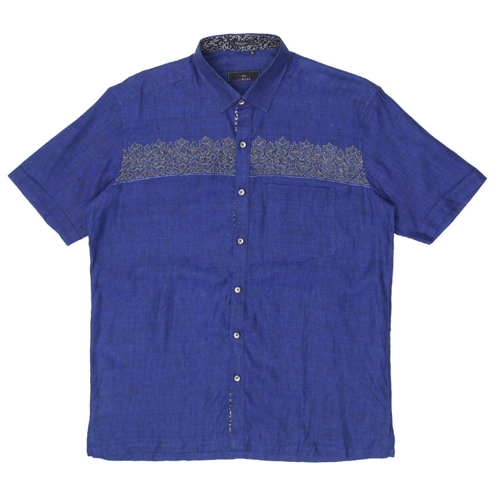 Mens X Posed Linen Short Sleeve Shirt