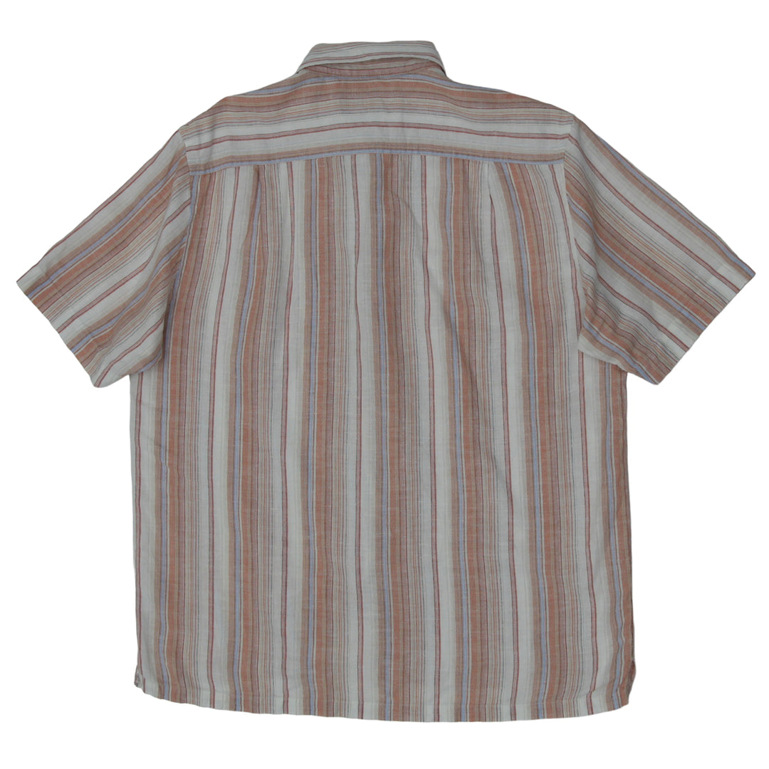 Mens Tasso Ella Linen Blend Stripe Short Sleeve Shirt